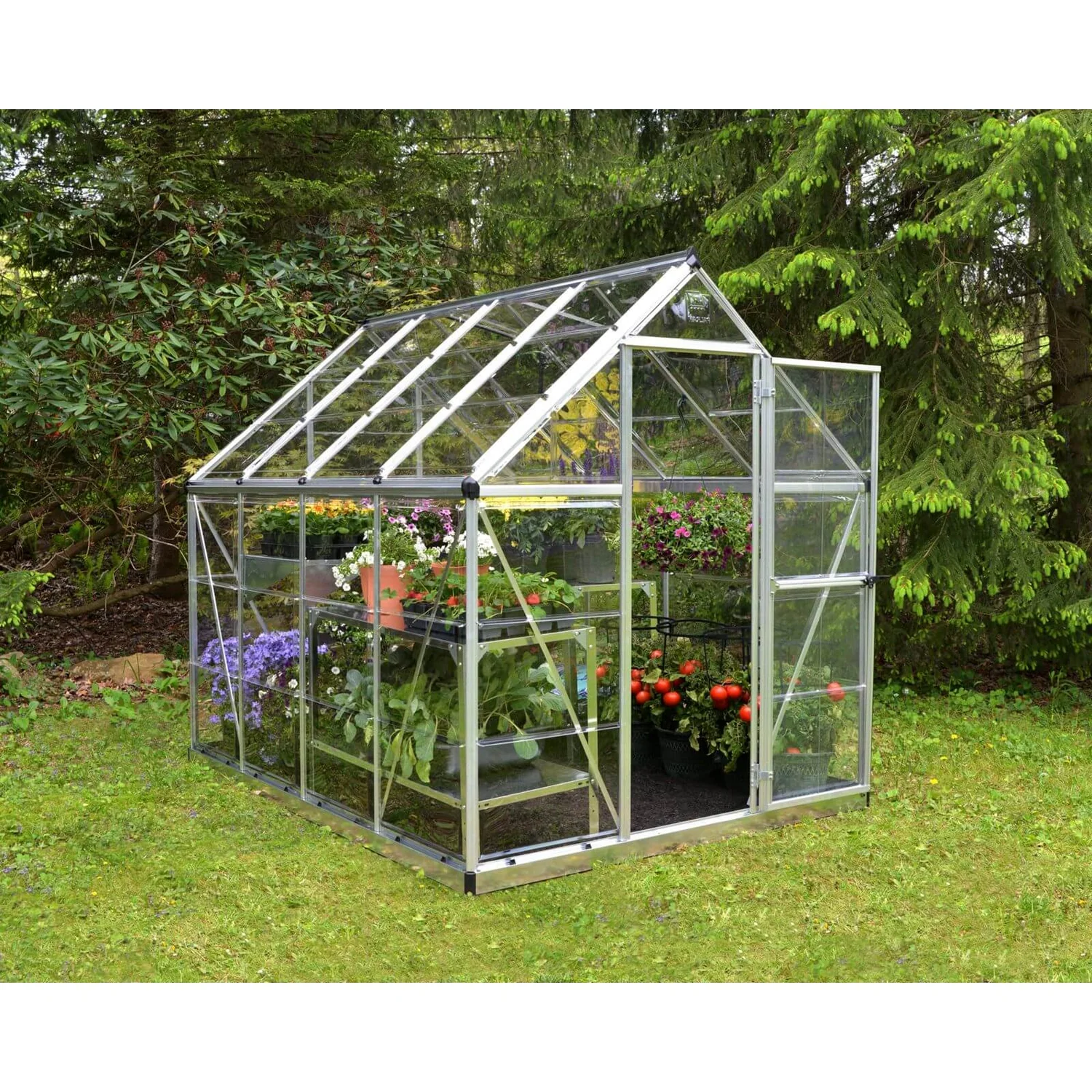 Palram 6 X 8ft Canopia Harmony Greenhouse - Silver - Image 3