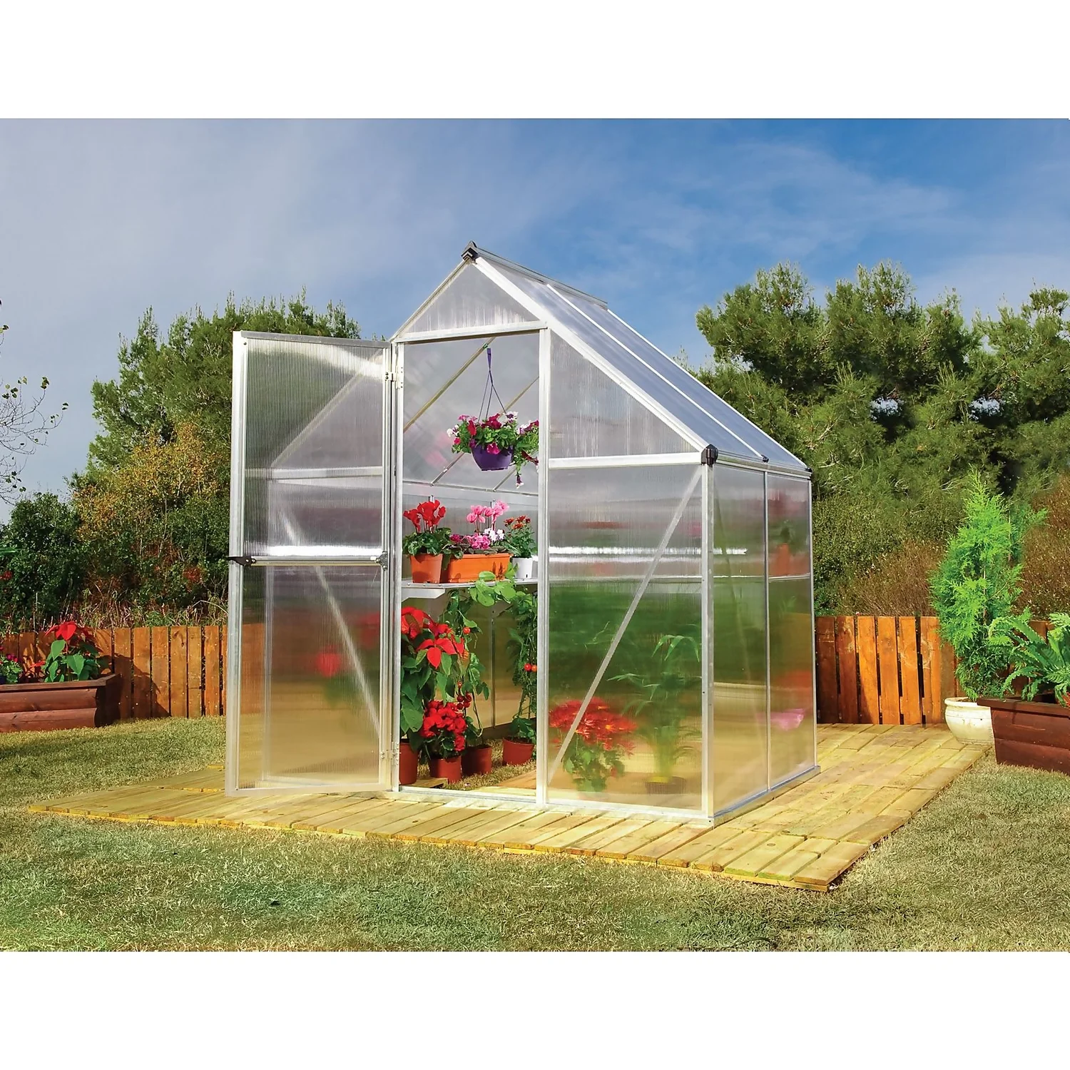 Palram 6 X 4ft Canopia Mythos Greenhouse - Silver - Image 3