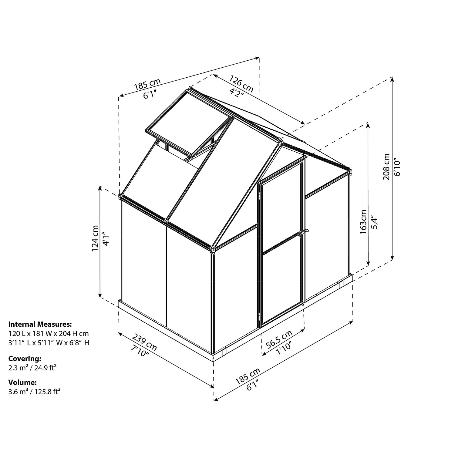 Palram 6 X 4ft Canopia Mythos Greenhouse - Silver - Image 8