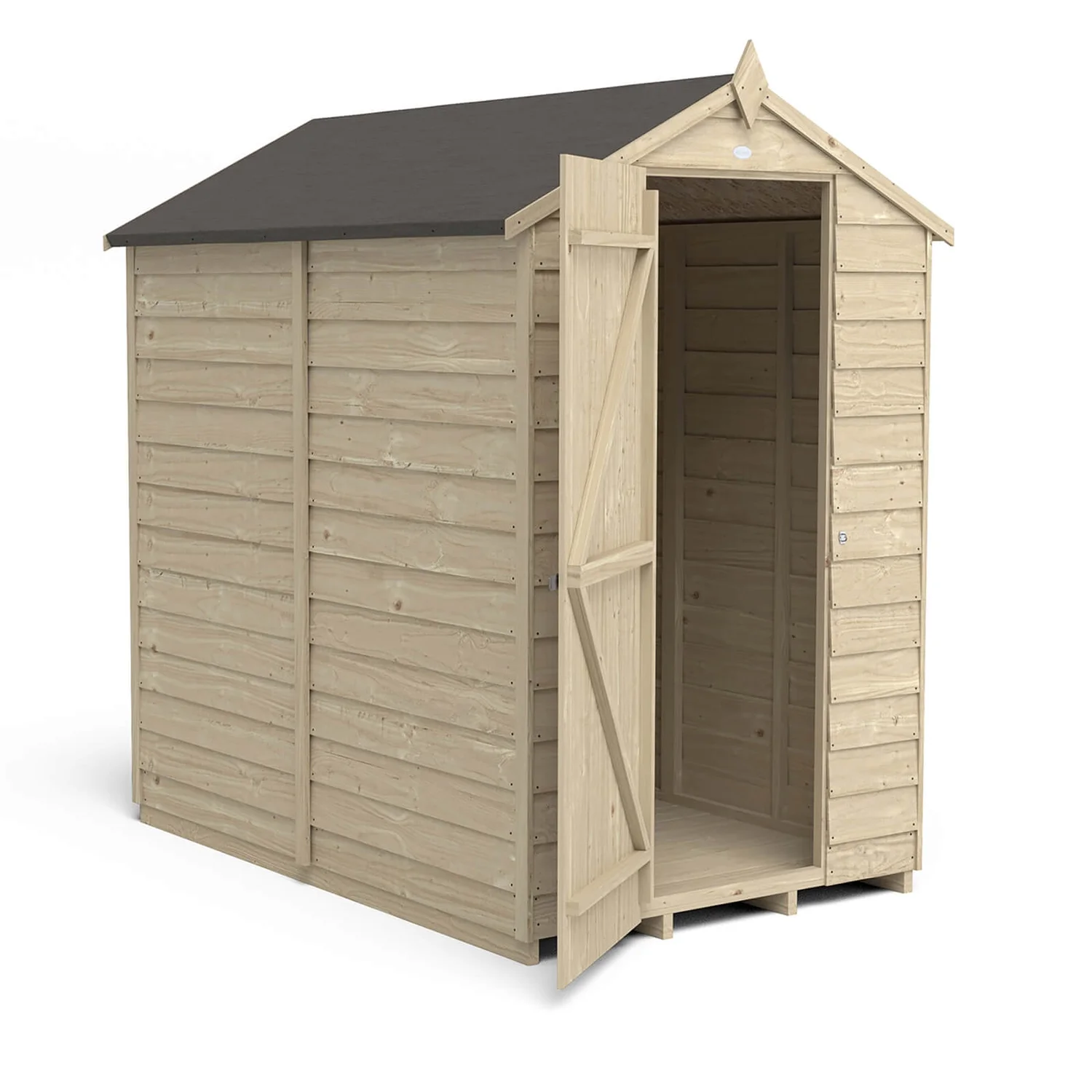 Forest Overlap 6 X 4ft Pressure Treated Apex Shed - No Window - Image 5