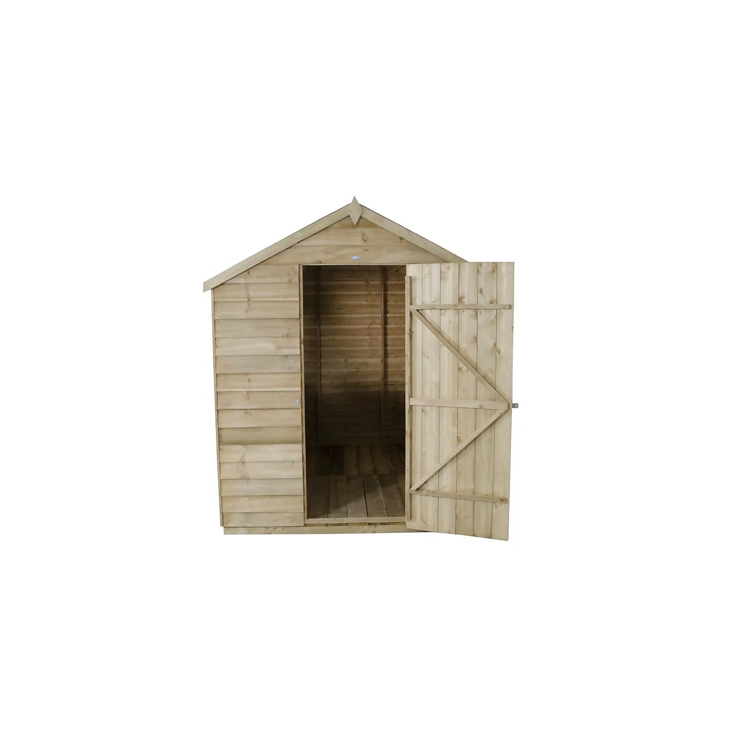 8x6ft Forest Natural Timber Overlap Apex Pressure Treated Wooden Shed - Image 5