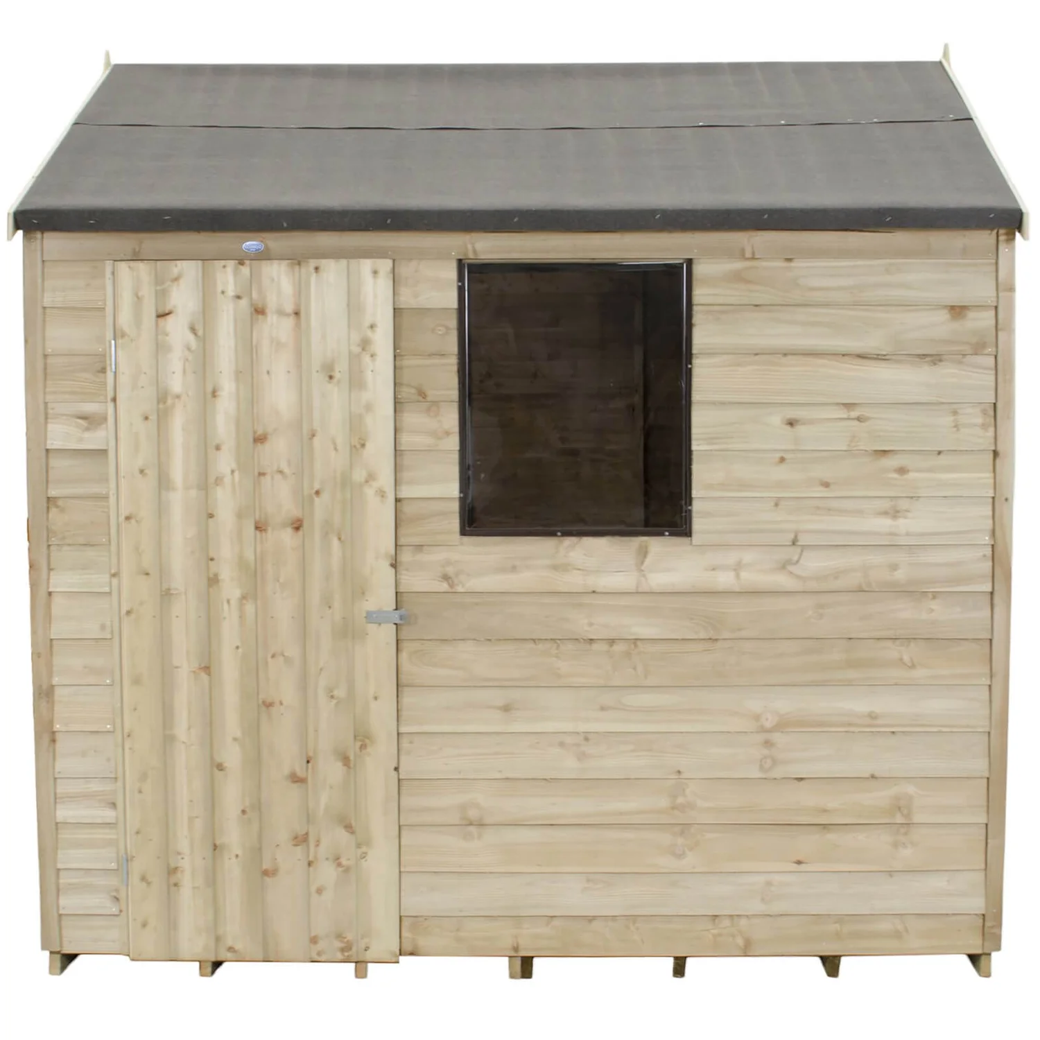 8x6ft Forest Natural Timber Overlap Reverse Apex Wooden Shed - Image 2