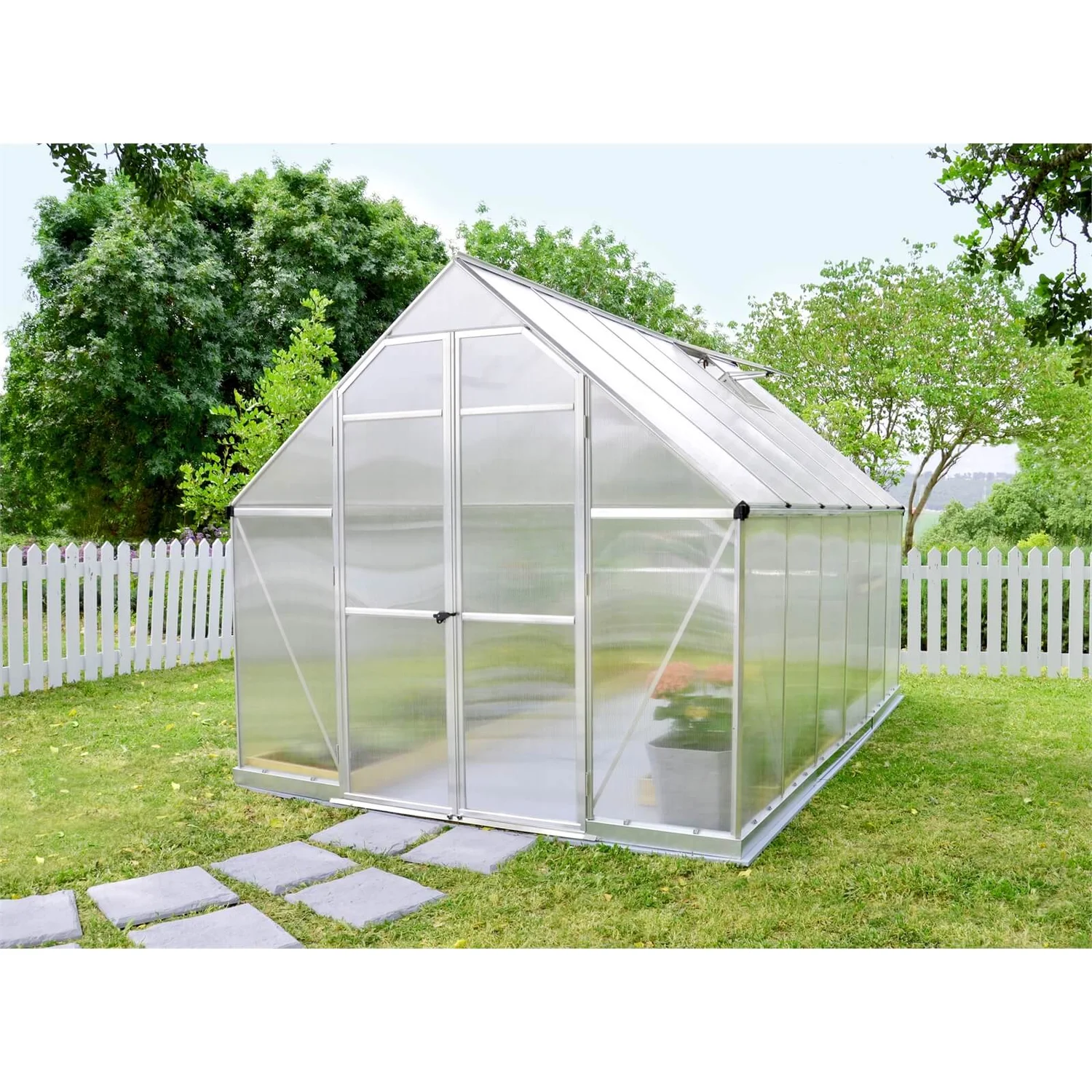Palram 8 X 12ft Canopia Essence Greenhouse - Silver - Image 3