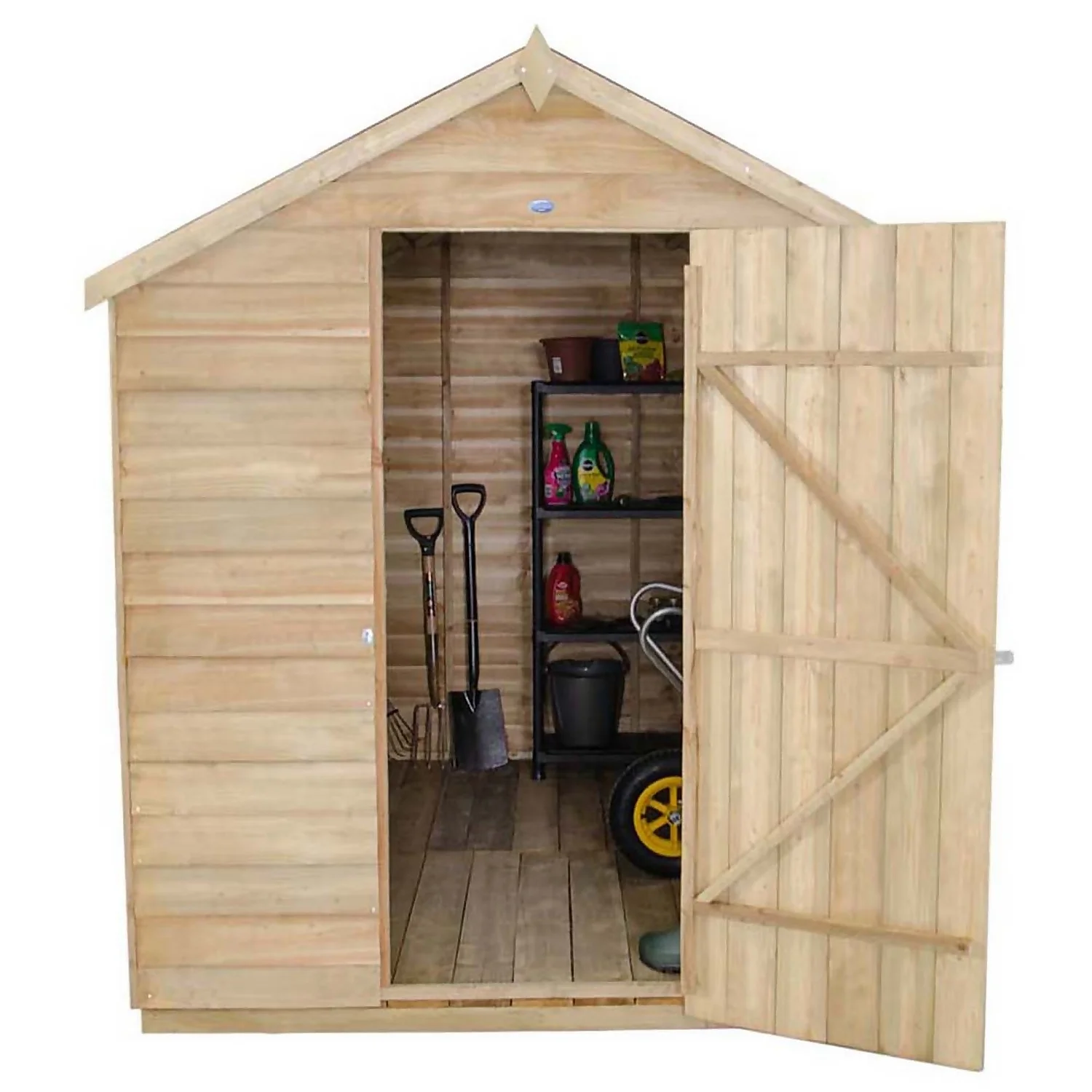 8x6ft Forest Wooden Overlap Pressure Treated Apex Shed -incl. Installation - Image 4