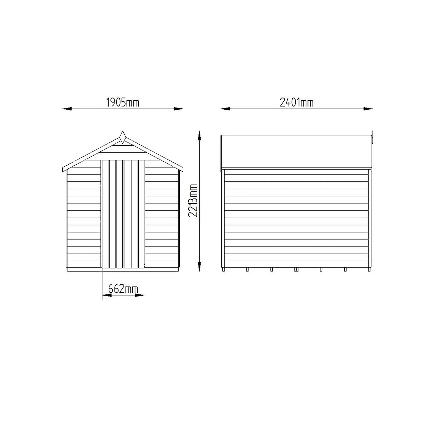 8x6ft Forest Wooden Overlap Pressure Treated Apex Shed -incl. Installation - Image 9