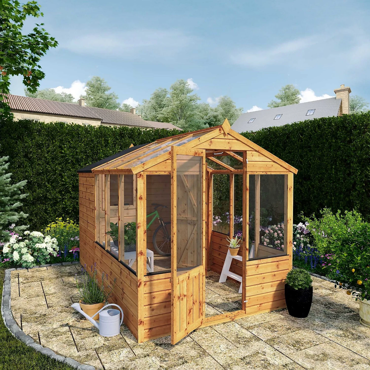 Mercia 10 X 6ft Traditional Apex Greenhouse Combi - Image 2