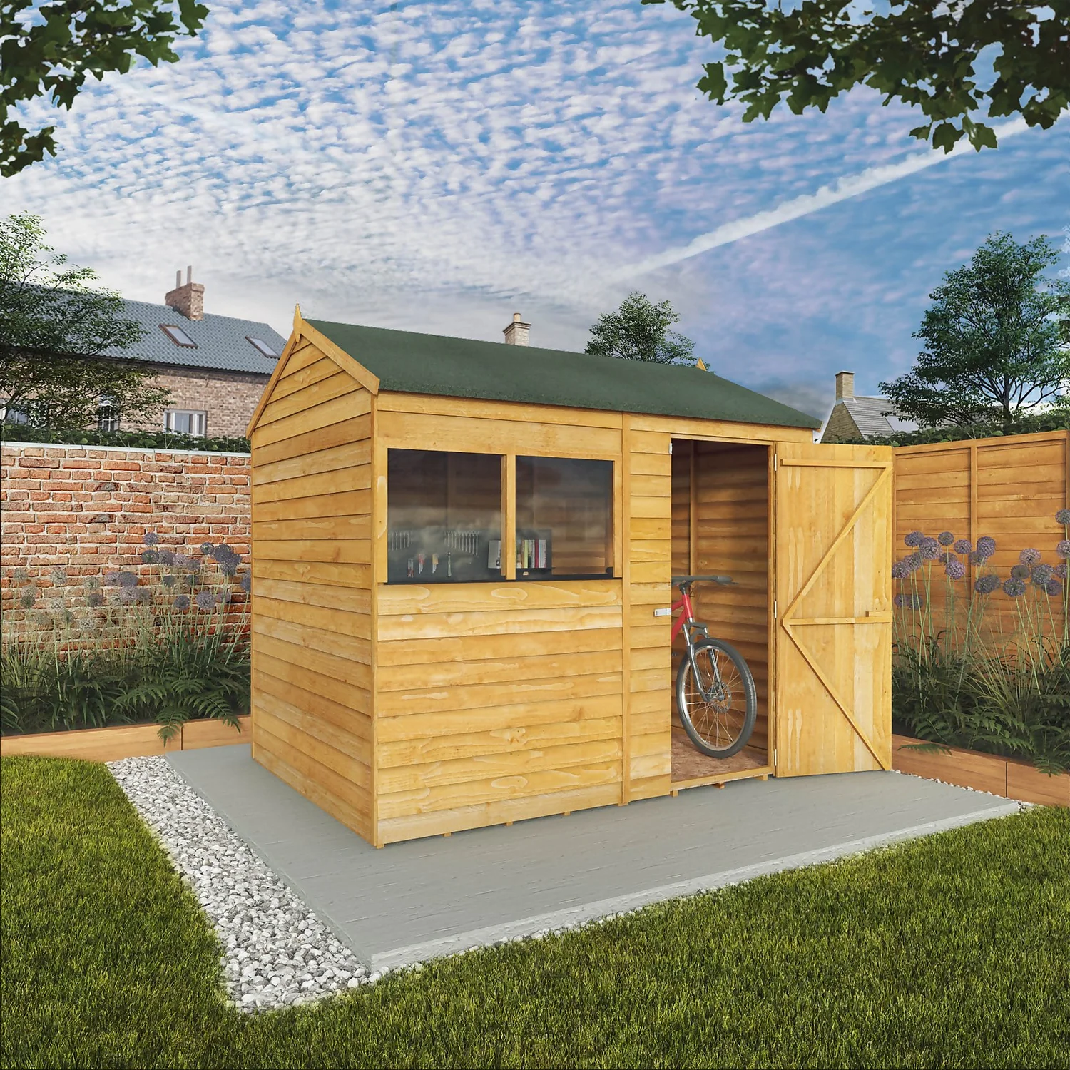 Mercia 8 X 6ft Overlap Reverse Apex Shed - Image 2