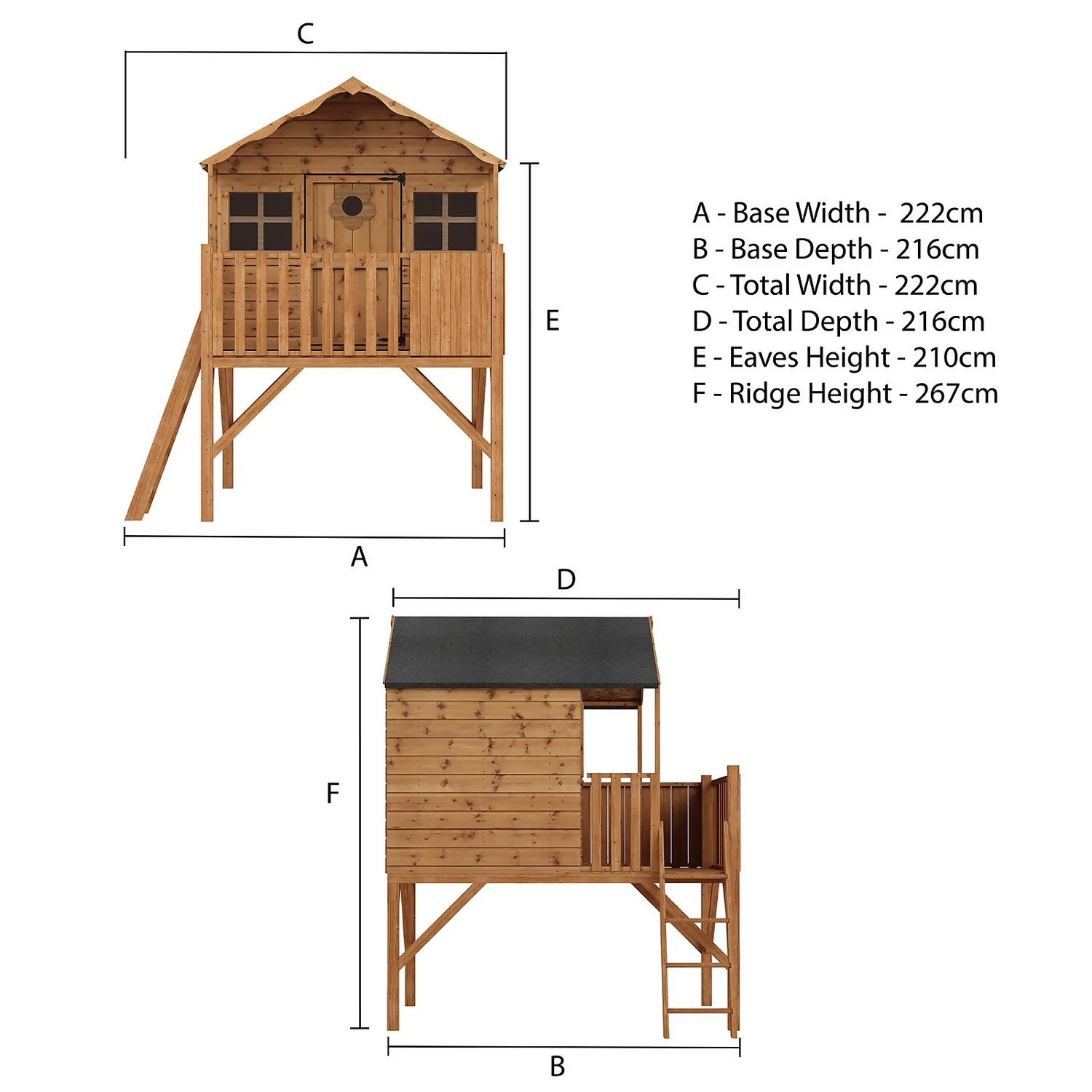 Mercia 8 X 7ft Honeysuckle Wooden Playhouse With Tower - Installation Included - Image 8