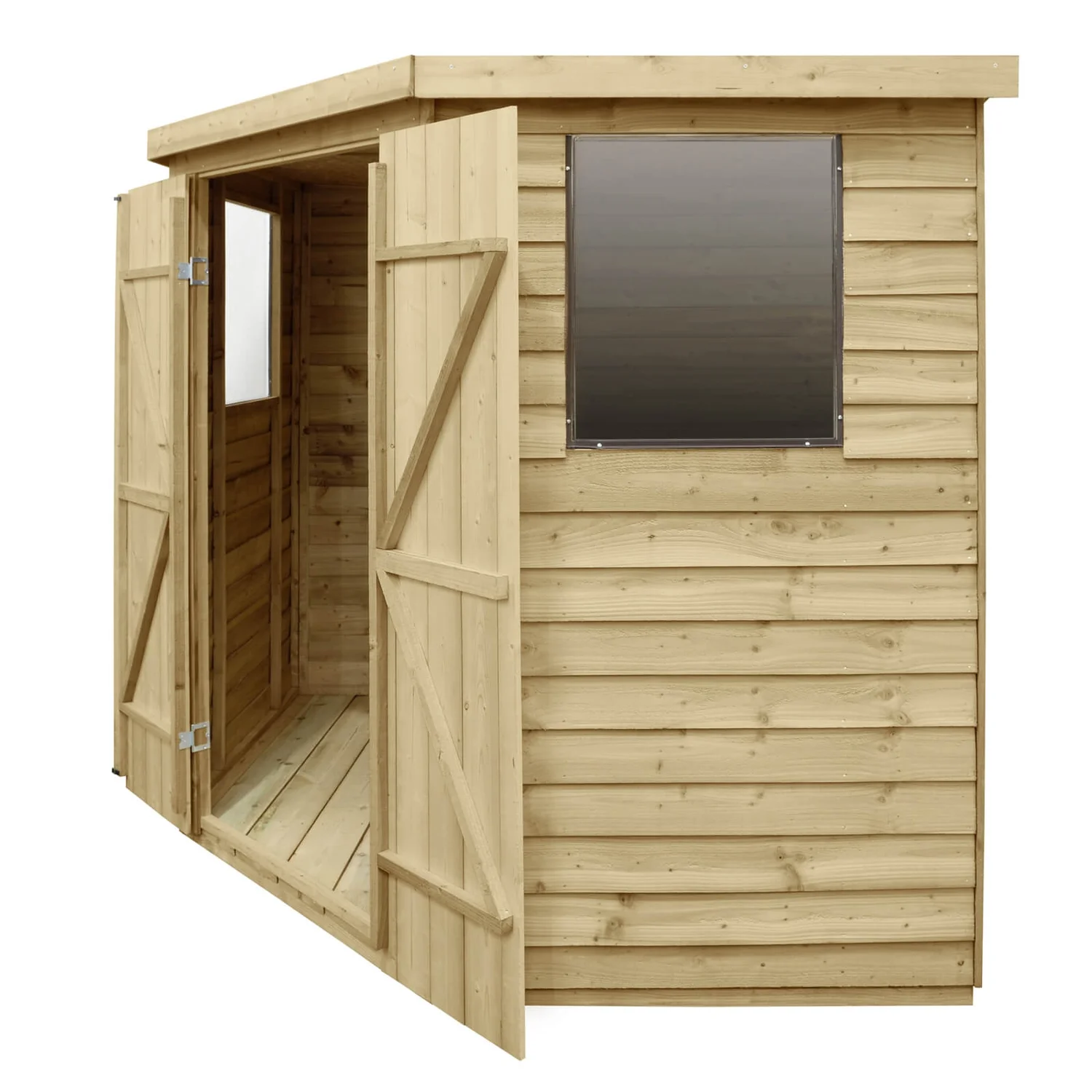 7x7ft Forest Overlap Pressure Treated Corner Shed - Incl. Installation - Image 4