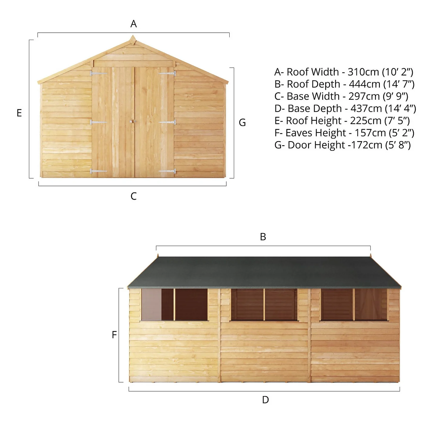 Mercia 15 X 10ft Overlap Apex Shed - Incl. Installation - Image 9