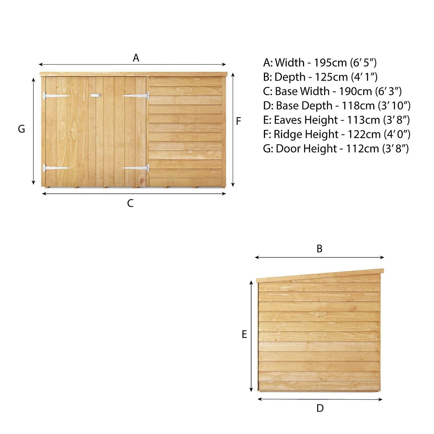Mercia 6 X 4ft Overlap Pent Bike Shed - Incl. Installation - Image 10