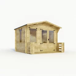 Mercia (Installation Included) 3.3x3.7m Sherwood 19mm Log Cabin With Veranda