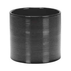 Glass Grey Ceramic Cover Pot - 14cm