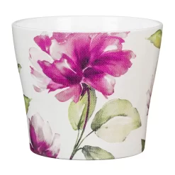 Burgundy Ceramic Cover Pot Rose 13cm