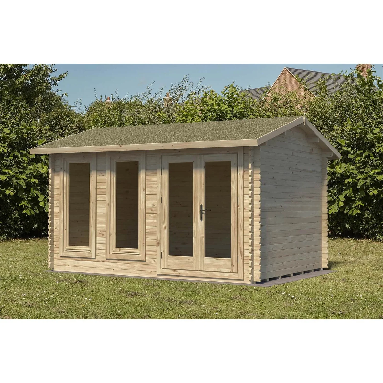 Chiltern 4.0m X 3.0m Log Cabin Double Glazed 24kg Felt, Plus Underlay