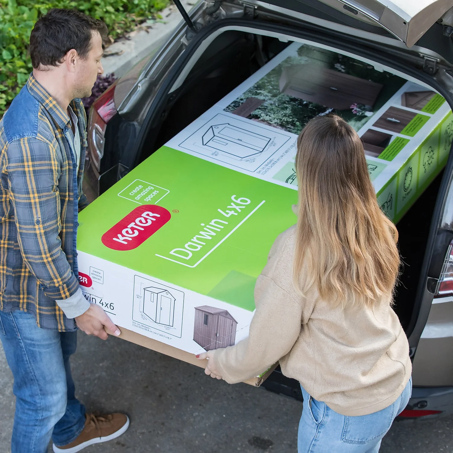 Keter Darwin 6 X 4ft Outdoor Garden Apex Storage Shed - Brown - Image 8