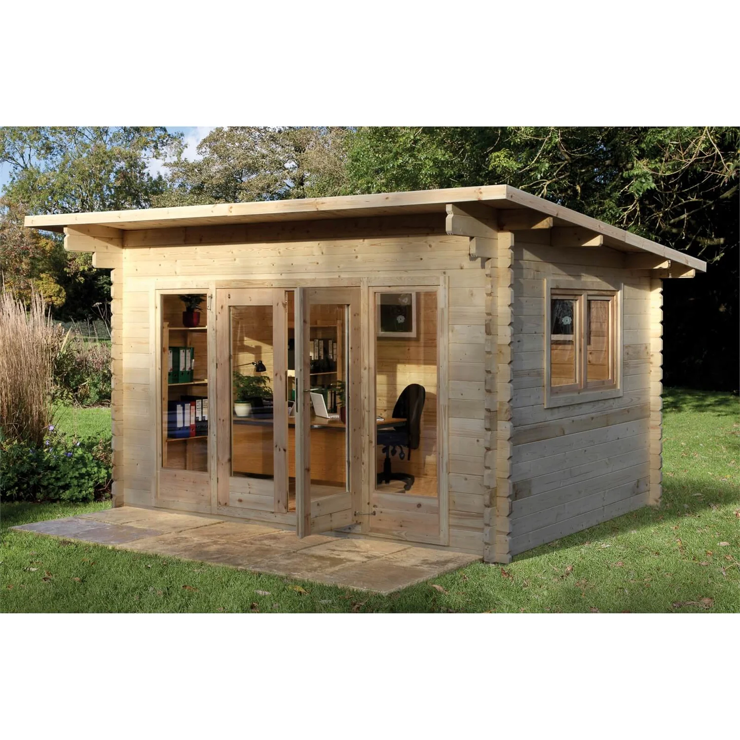 Forest Melbury 4.0m X 3.0m Log Cabin Double Glazed 34kg Polyester Felt, Plus Underlay - Installation Included - Image 2