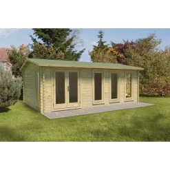 Blakedown 6m X 4m Log Cabin Double Glazed 24kg Polyester Felt, No Underlay - Installation Included