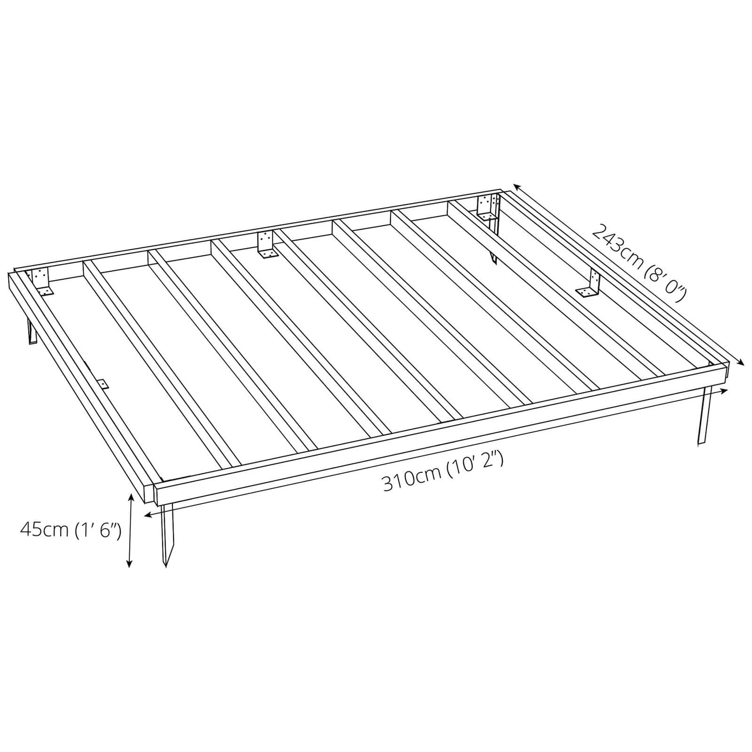 Mercia 10x8ft Pressure Treated Wooden Shed Base - Image 9