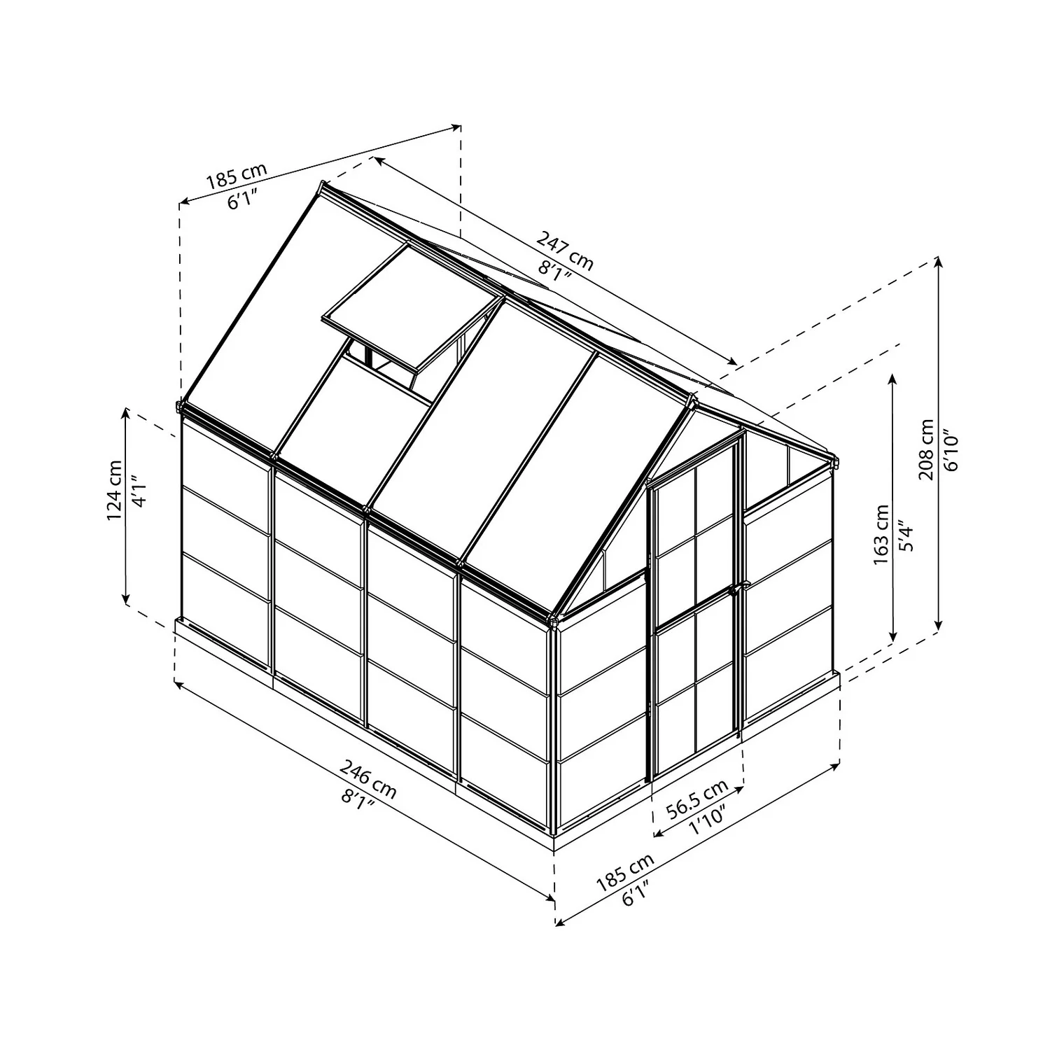 Palram Canopia Hybrid 6 X 8ft Green Greenhouse - Image 5