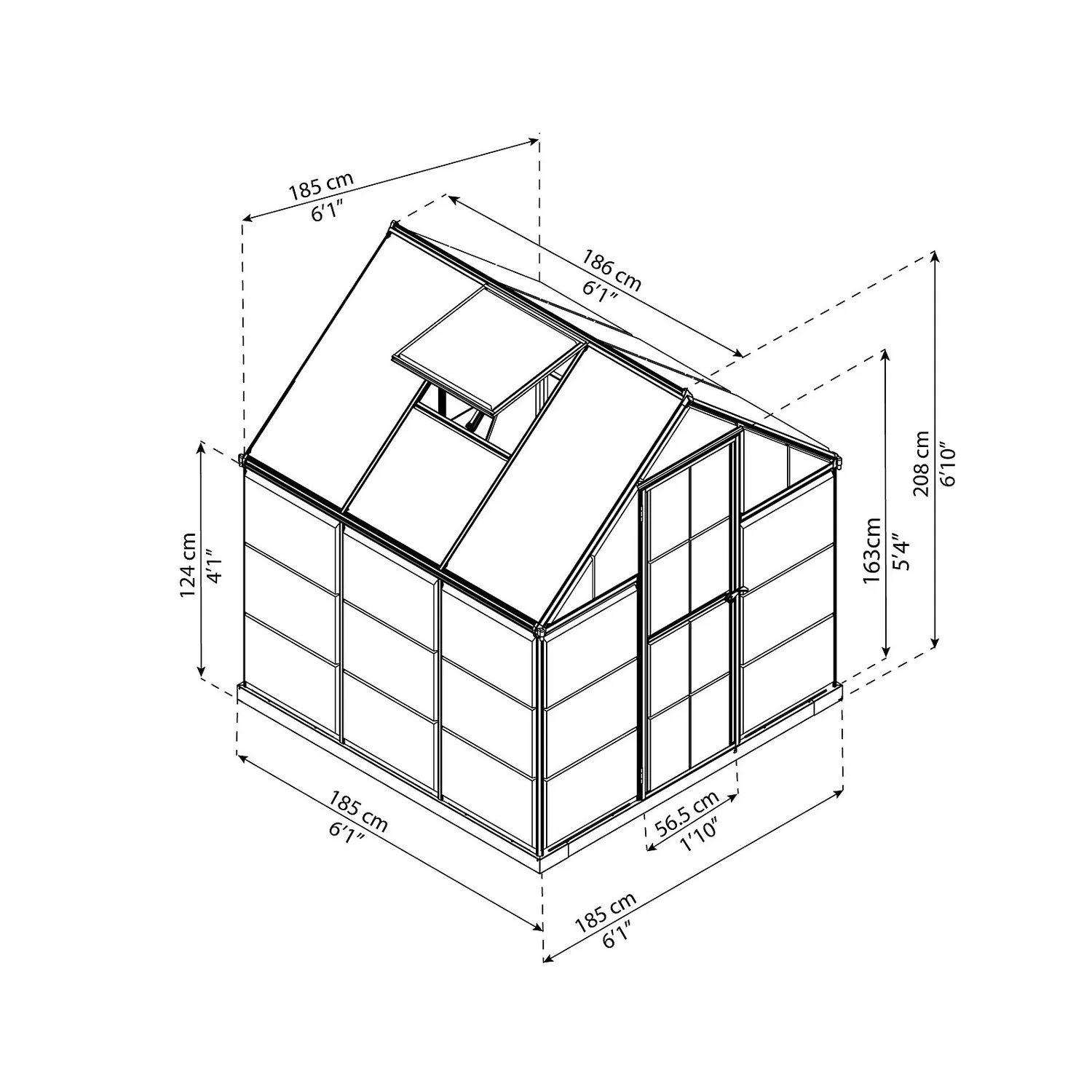 Palram Canopia Hybrid 6 X 6ft Silver Greenhouse - Image 5