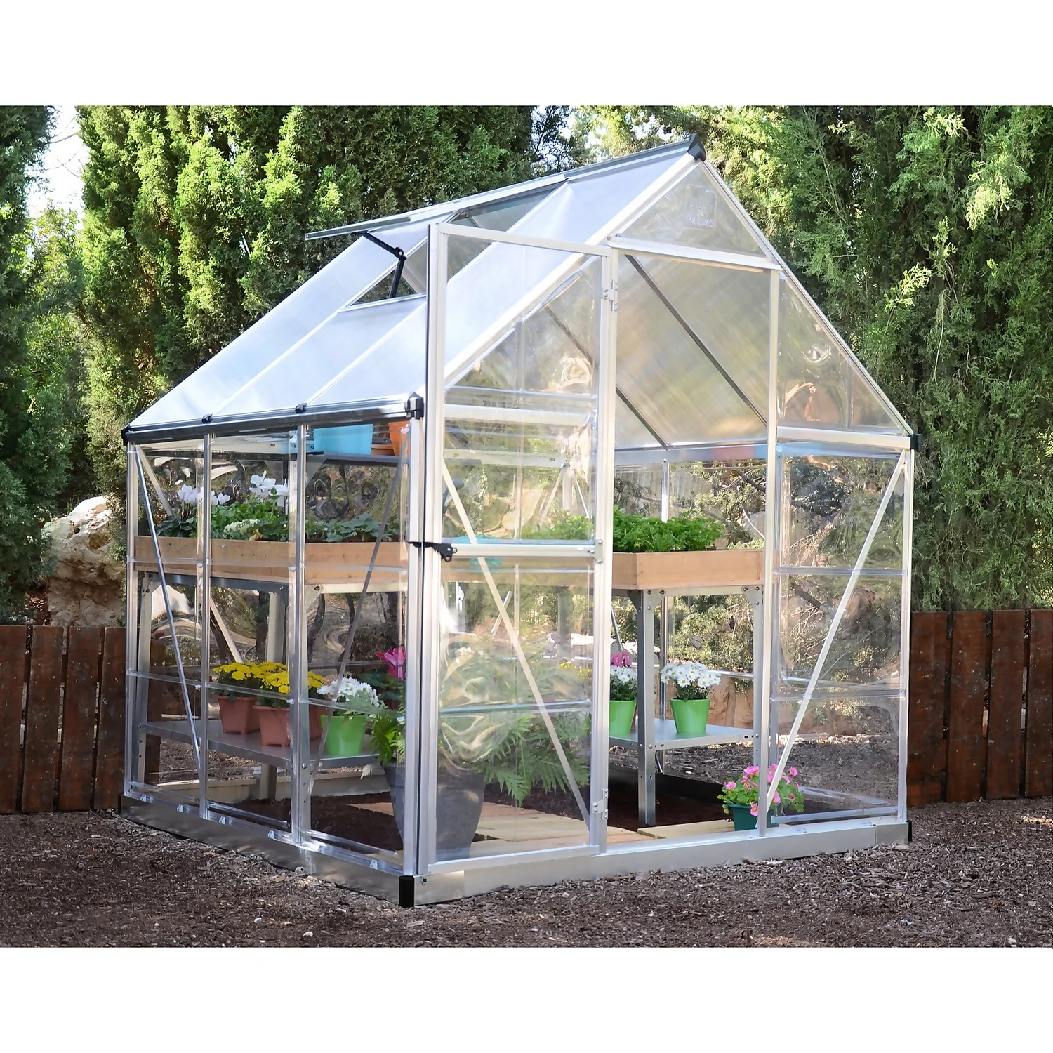 Palram Canopia Hybrid 6 X 6ft Silver Greenhouse - Image 2