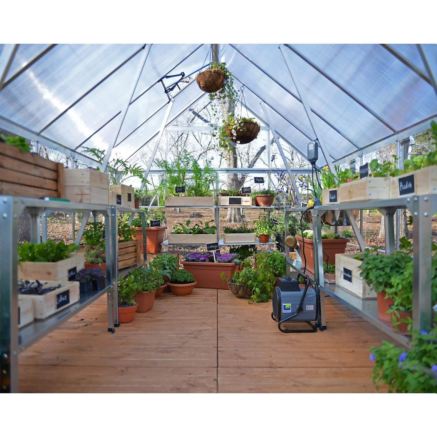 Palram Canopia Hybrid 6 X 6ft Silver Greenhouse - Image 4