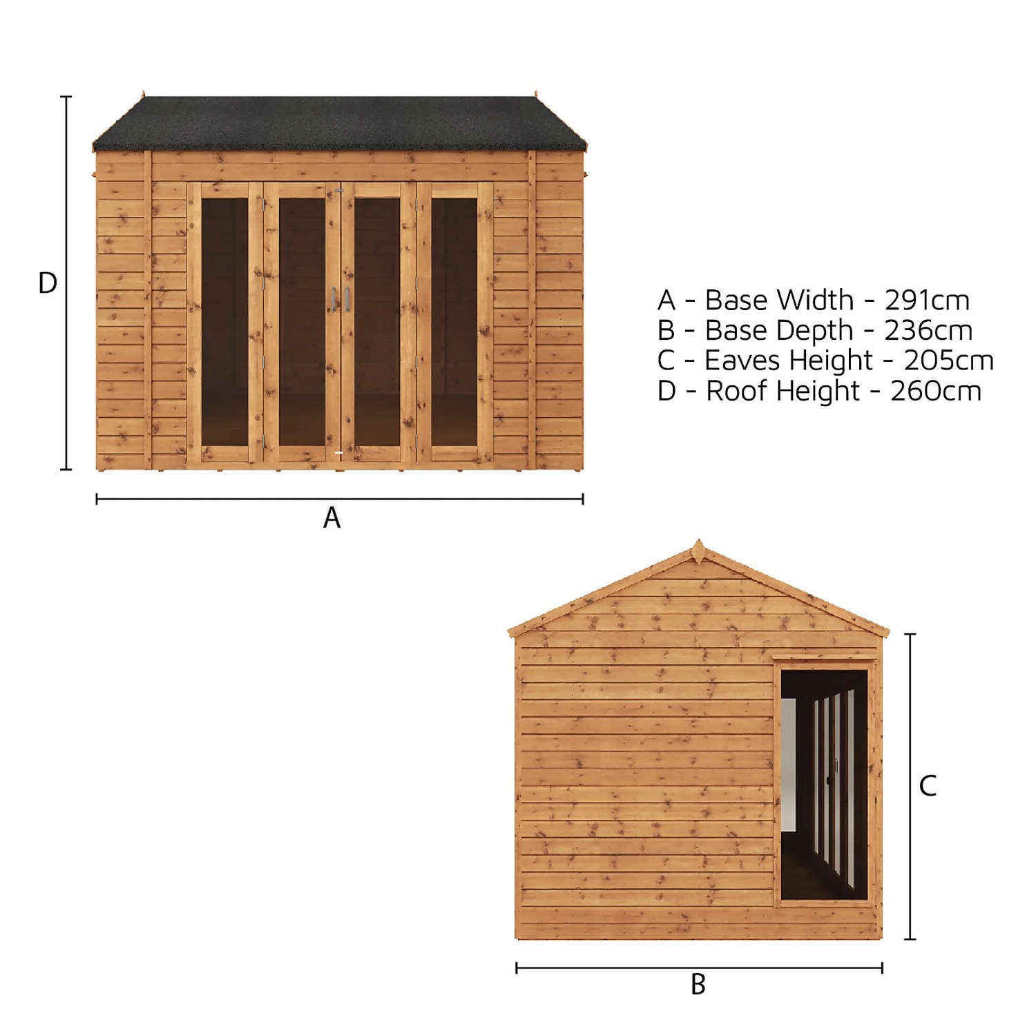 Country Living Hawksworth 10 X 8ft Summerhouse Painted + Installation - Aurora Green - Image 7