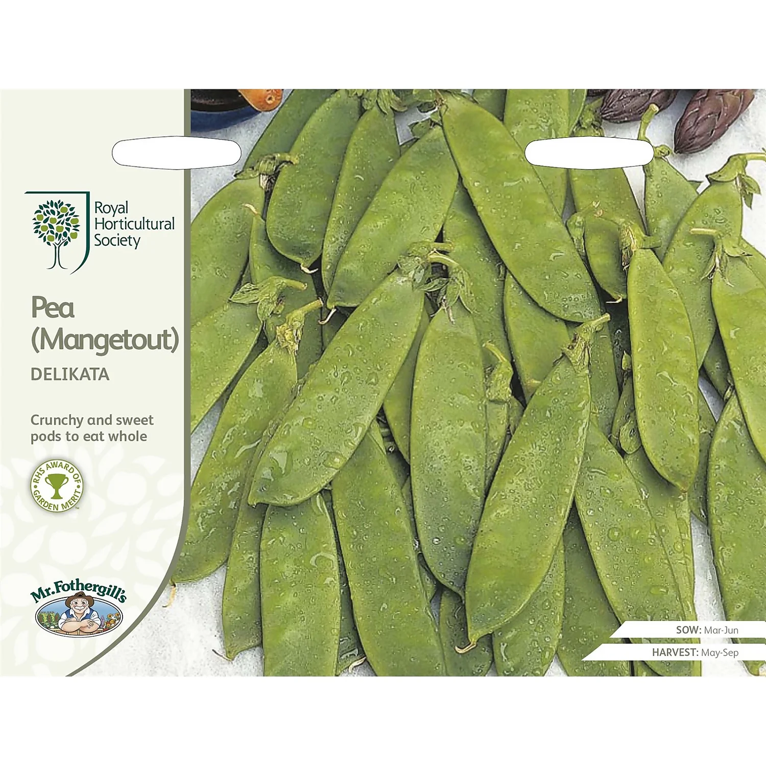 RHS Pea Mangetout Delikata Seeds