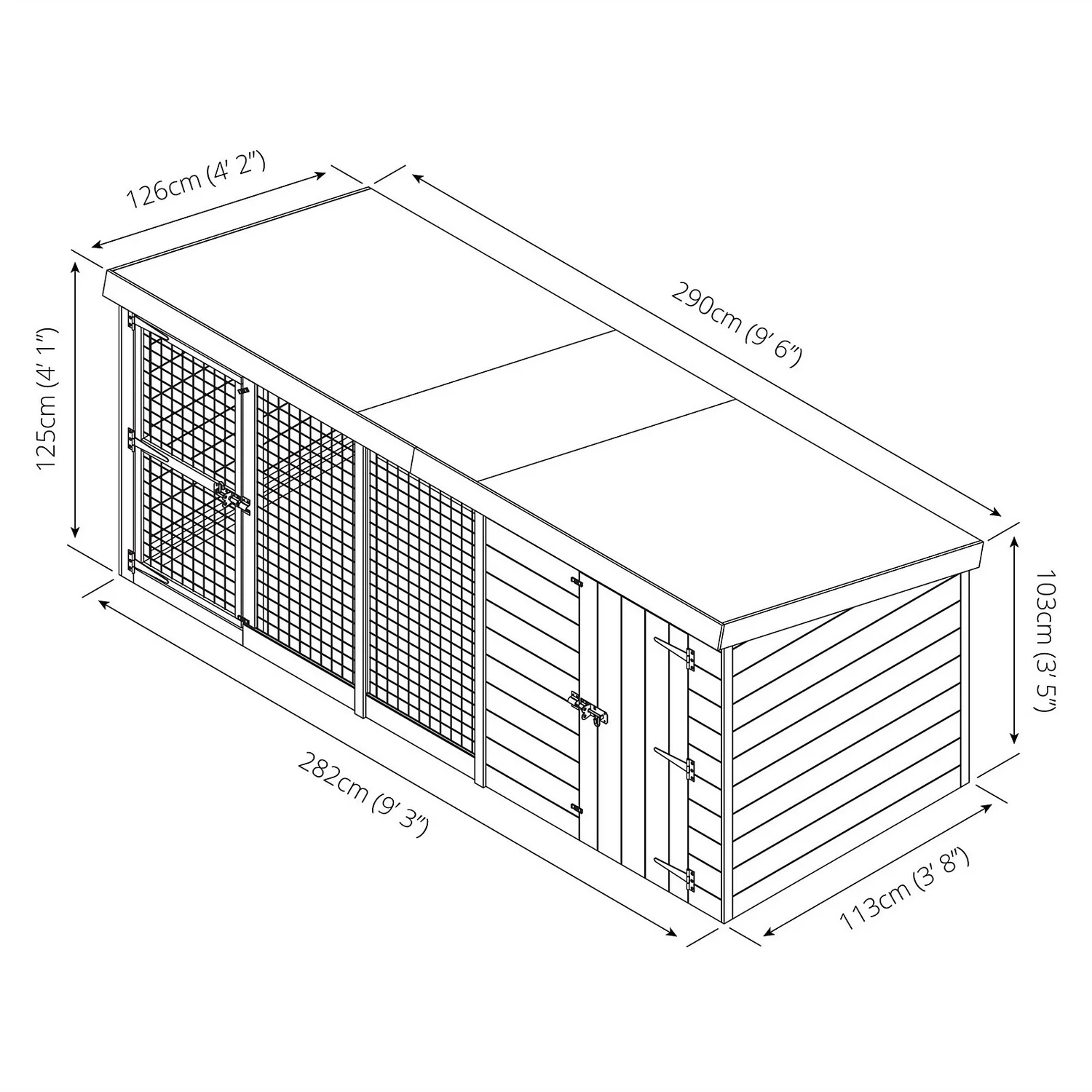 Mercia 10 X 4 Dog Kennel & Run (Installed) - Image 9