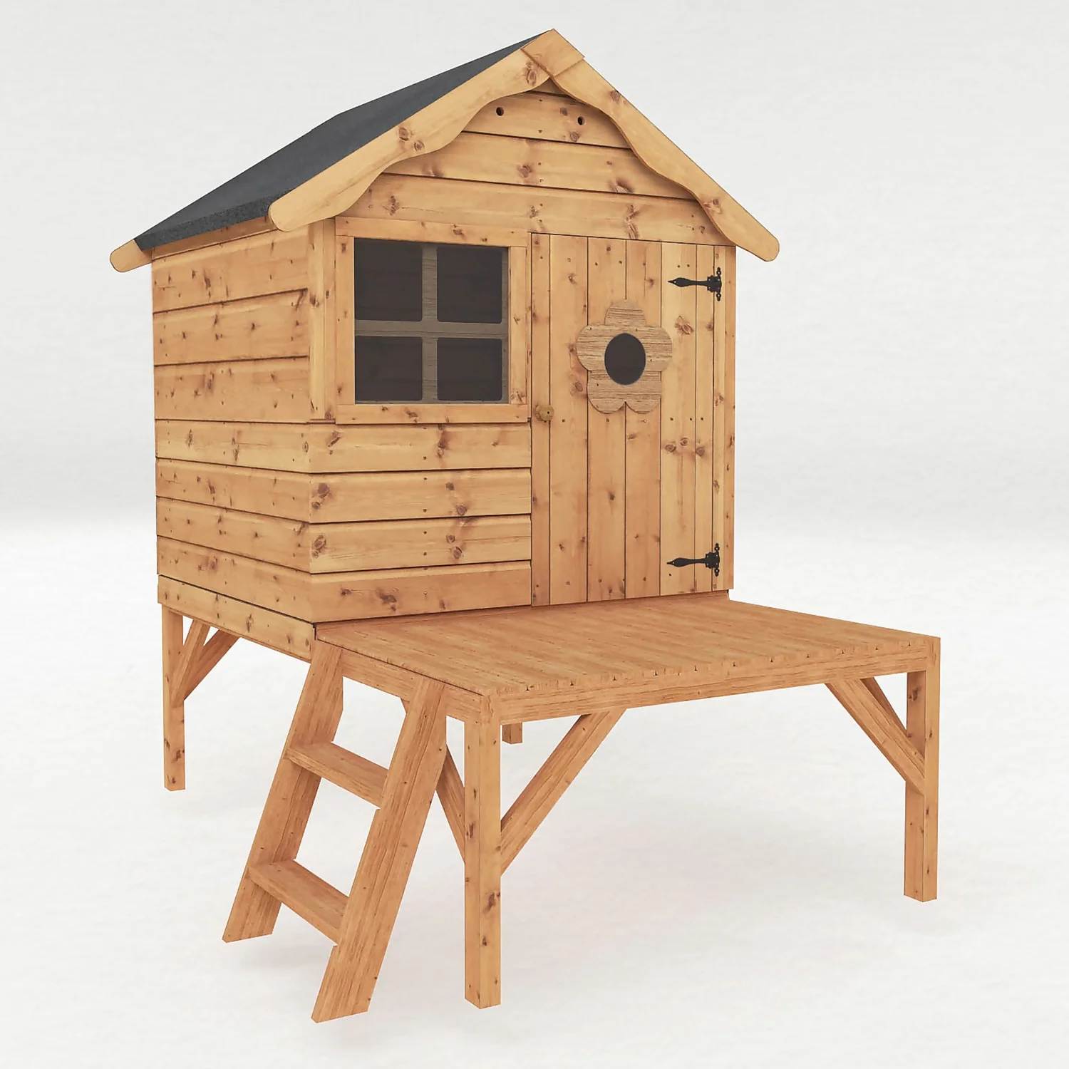 Mercia 4 X 7ft Snug Wooden Playhouse With Tower
