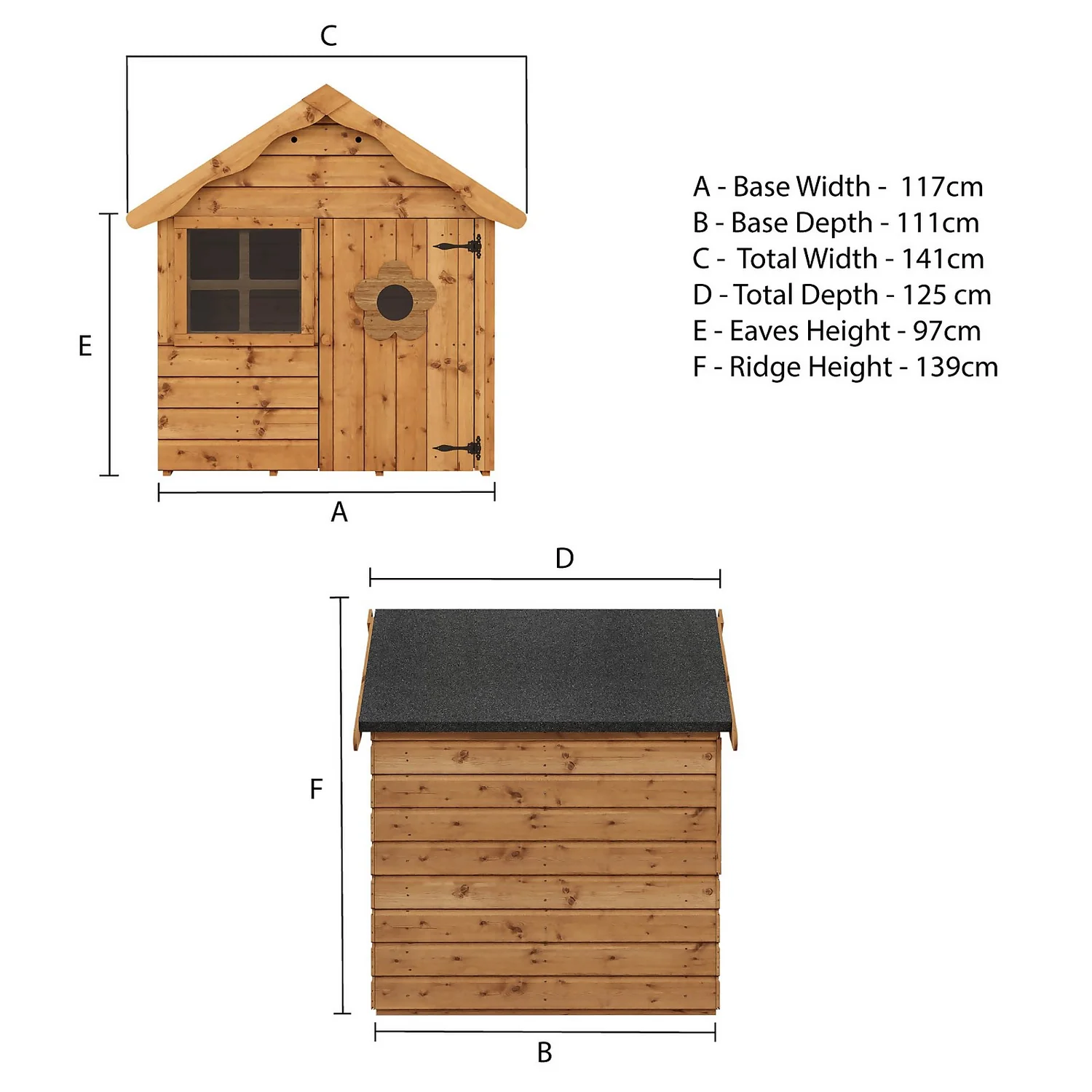 Mercia 4 X 4ft Snug Wooden Playhouse - Installation Included - Image 8