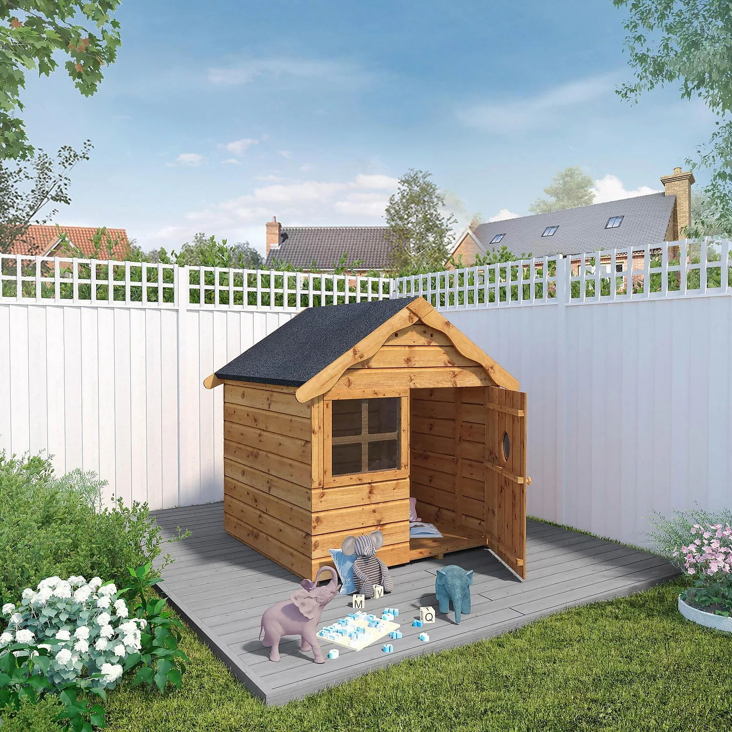Mercia 4 X 4ft Snug Wooden Playhouse - Installation Included - Image 2