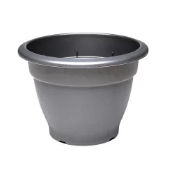 Round Bell Pot In Black - 55cm