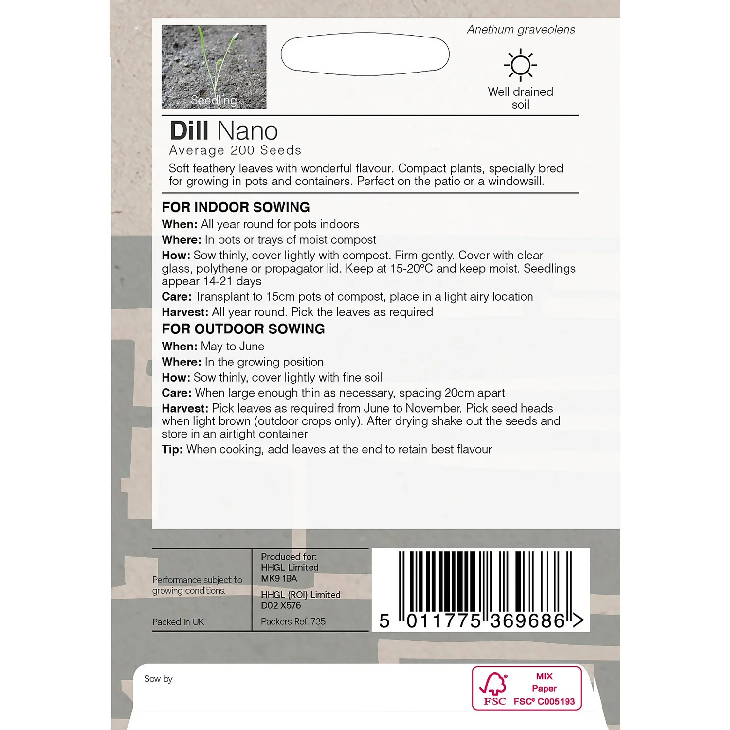 House Beautiful Dill Nano Seeds - Image 2