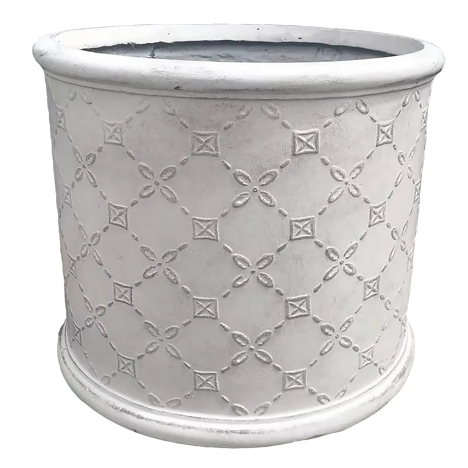 Mayfair Antique White Cylinder Plant Pot - 38cm
