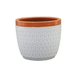 House Beautiful 2 Tone Orange Rim Egg Pot - 20cm