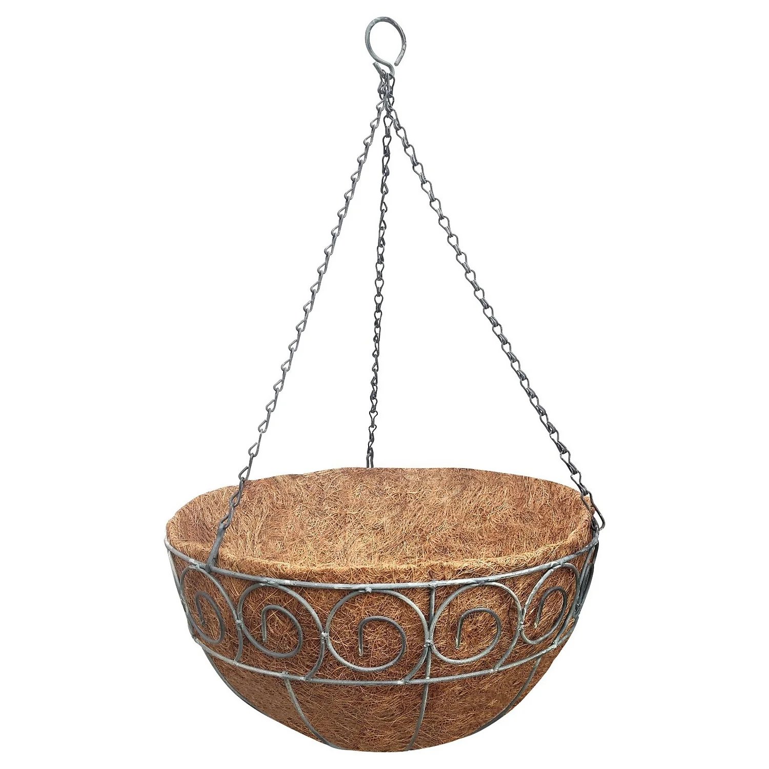 35 Cm Distress Finish Hanging Basket With Coco Liner - Image 3