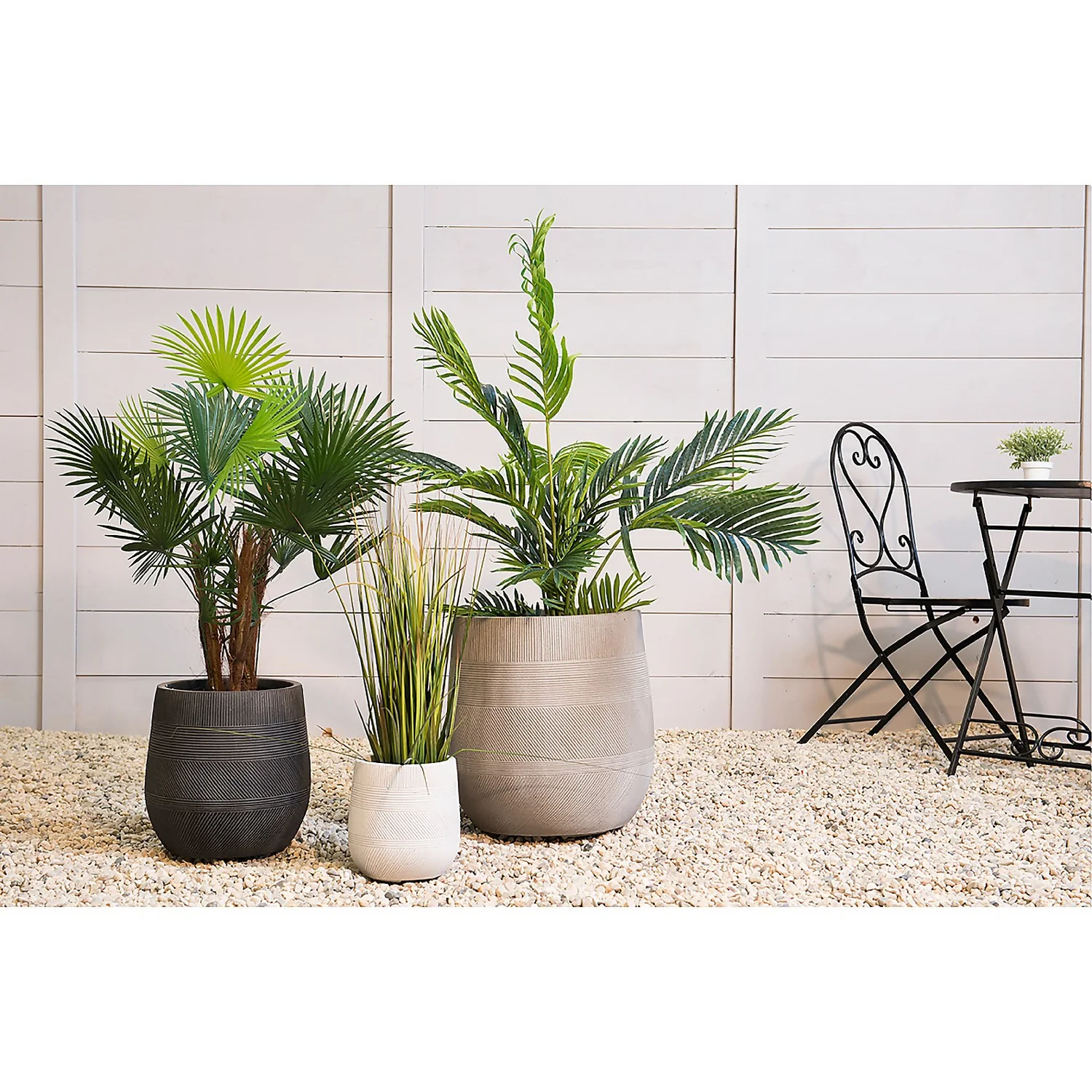 Liam Round Stripe Planter - Large - Image 2