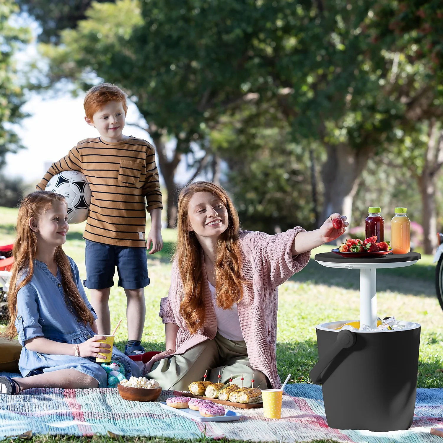 Keter GoBar Outdoor Ice Cooler Table Garden Furniture - Dark Grey / Cream - Image 7