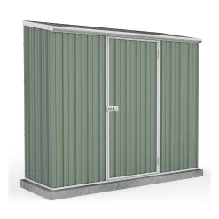 Absco 7.5 X 3ft Space Saver Metal Pent Shed - Green