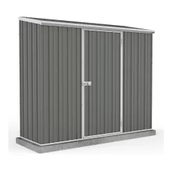 Absco 7.5 X 3ft Space Saver Metal Pent Shed - Grey