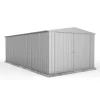 Absco 10 X 20ft Utility Workshop Apex Metal Shed - Zinc