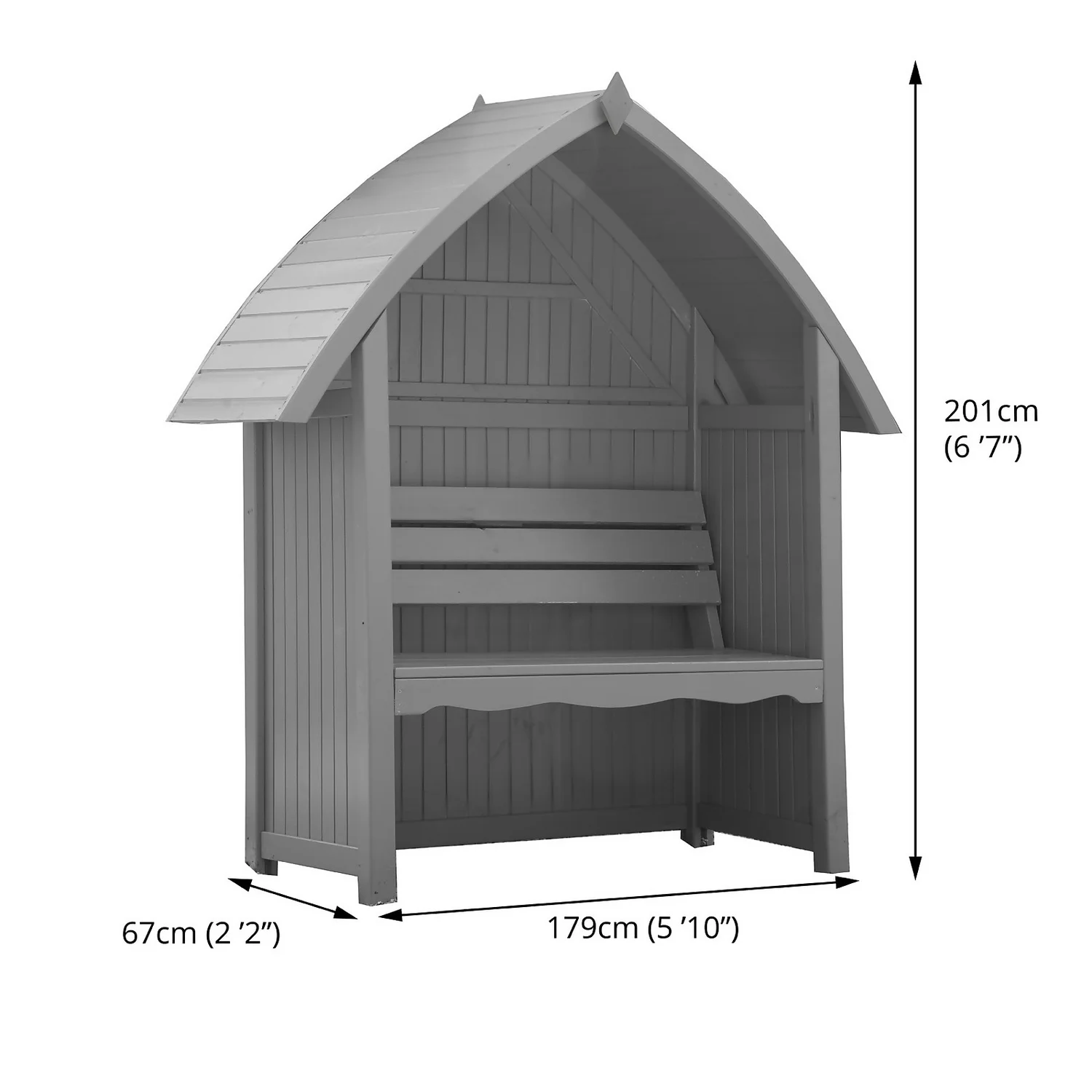 Country Living Wilmcote Arbour Seat Painted + Installation - Thorpe Towers Grey - Image 4