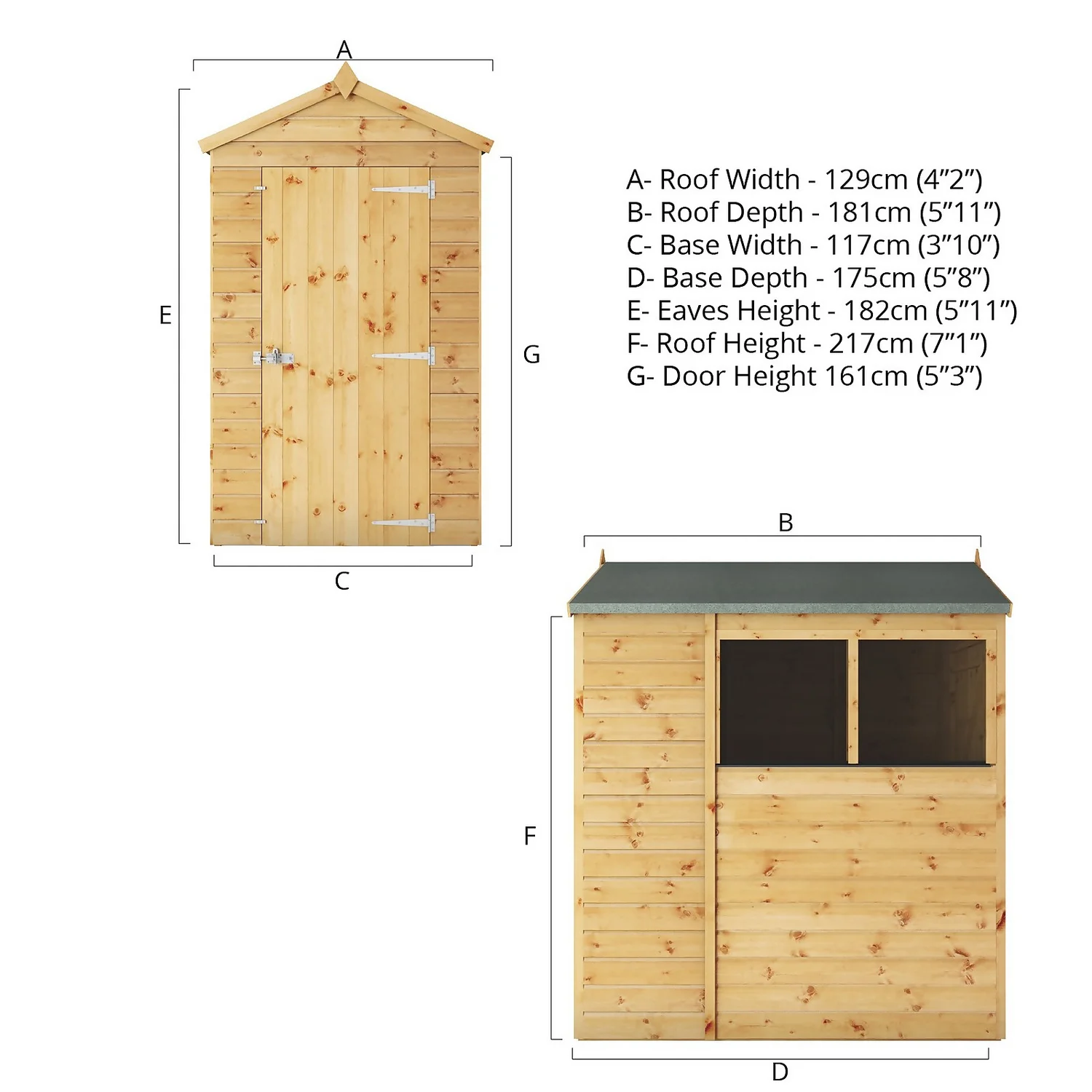 Mercia 6ft X 4ft Premium Shiplap Apex Shed - Image 7