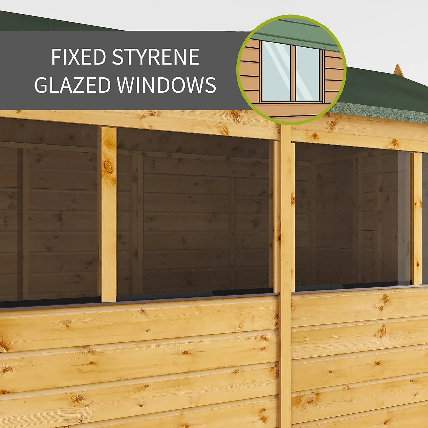 Mercia 7ft X 5ft Premium Shiplap Reverse Apex Shed - Image 3
