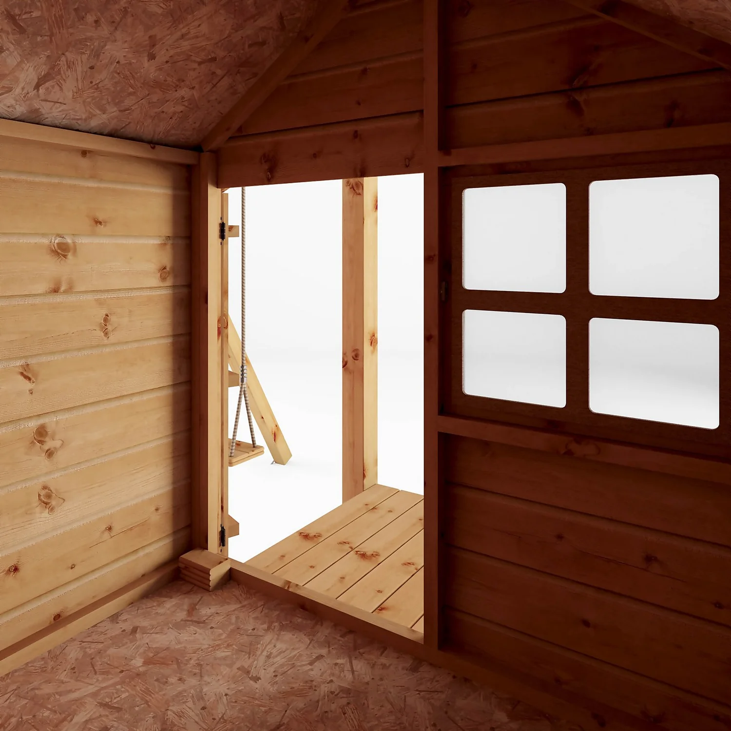 Mercia 4ft X 4ft Snug Wooden Playhouse With Tower - Image 5