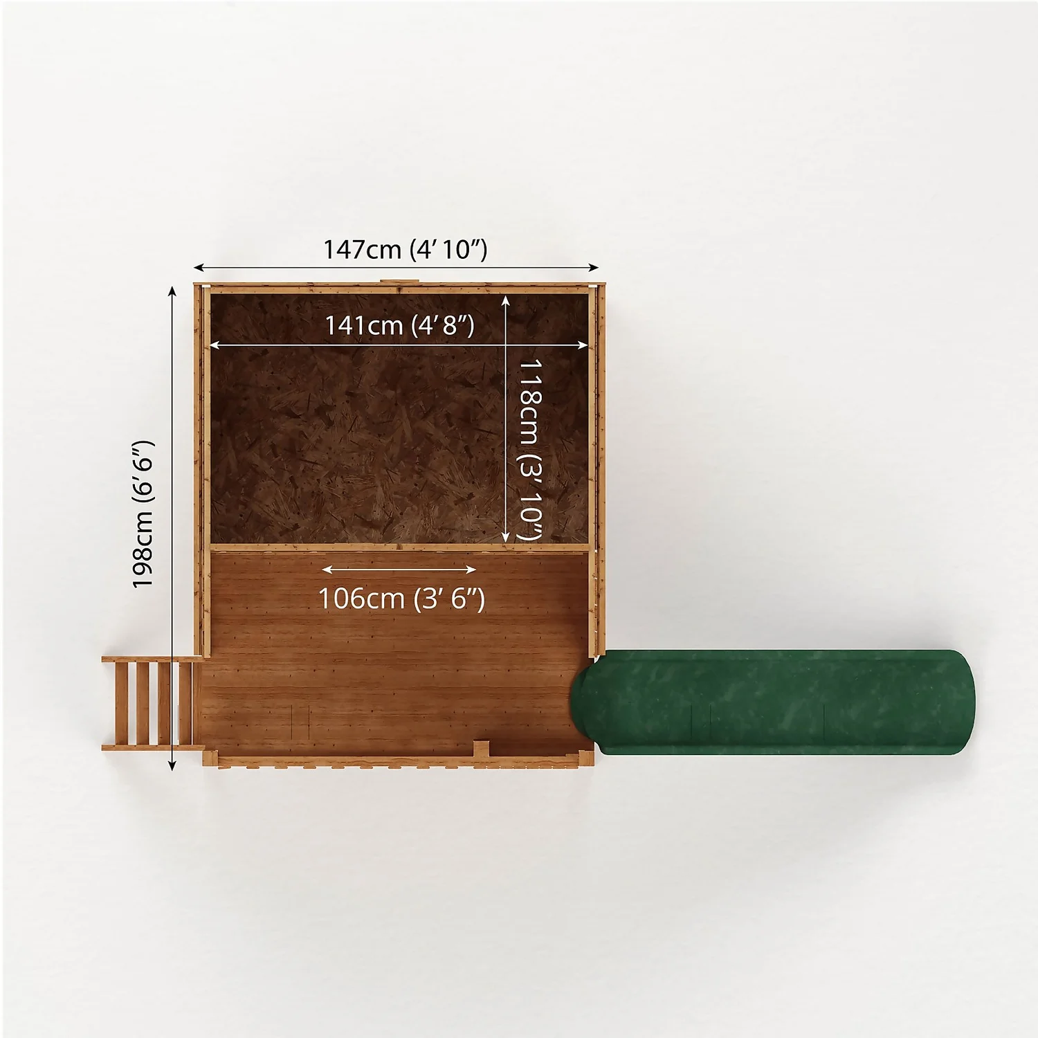 Mercia 5ft X 6ft Pent Playhouse With Tower & Slide - Installation Included - Image 9