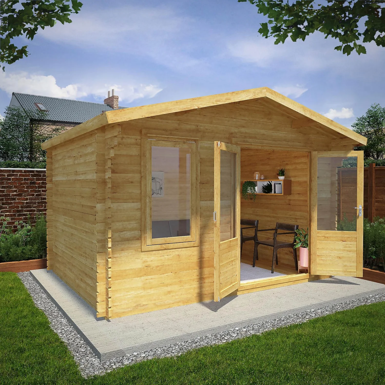Mercia 4m X 3m Garden Retreat Log Cabin 28mm - Image 2