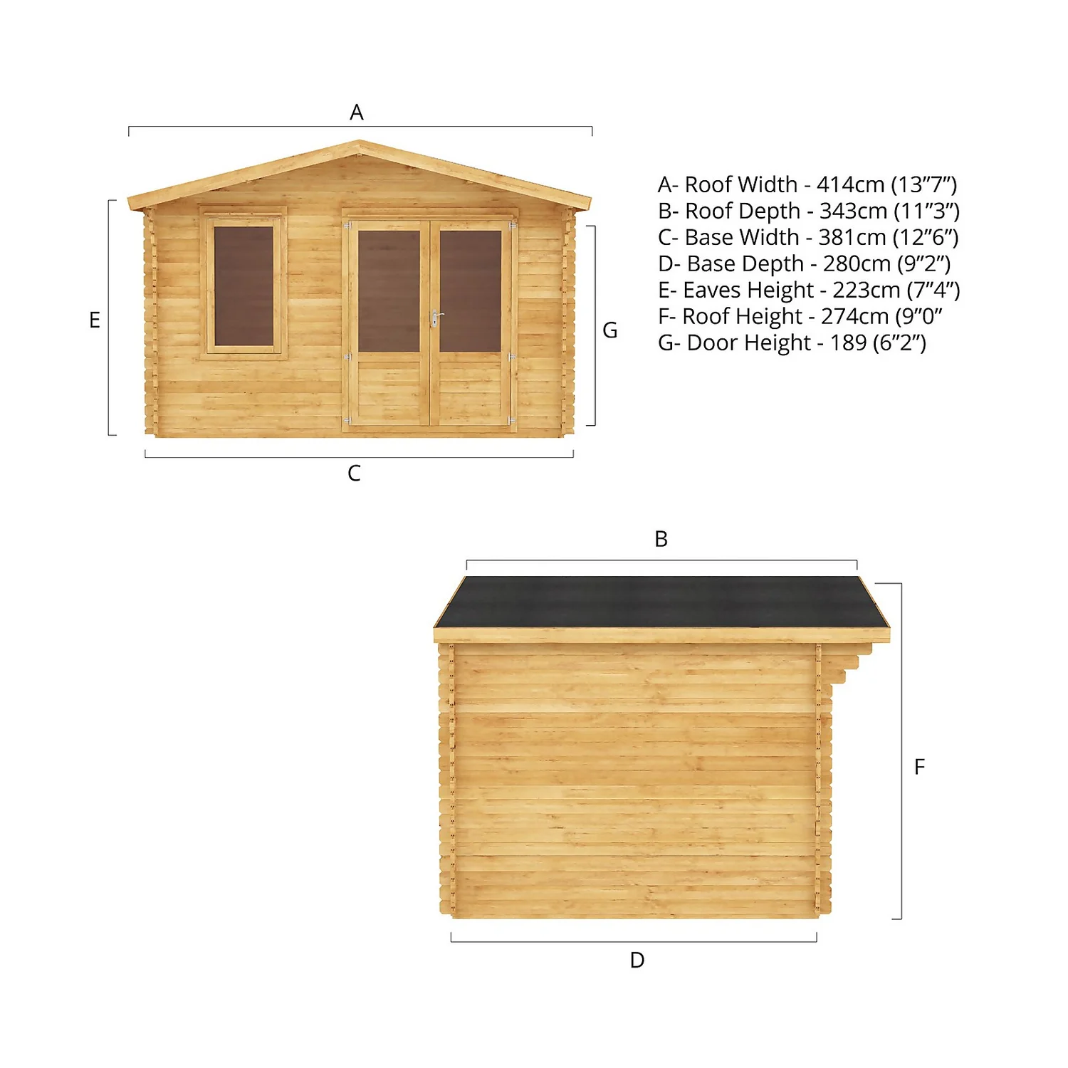 Mercia 4m X 3m Garden Retreat Log Cabin 28mm - Image 9